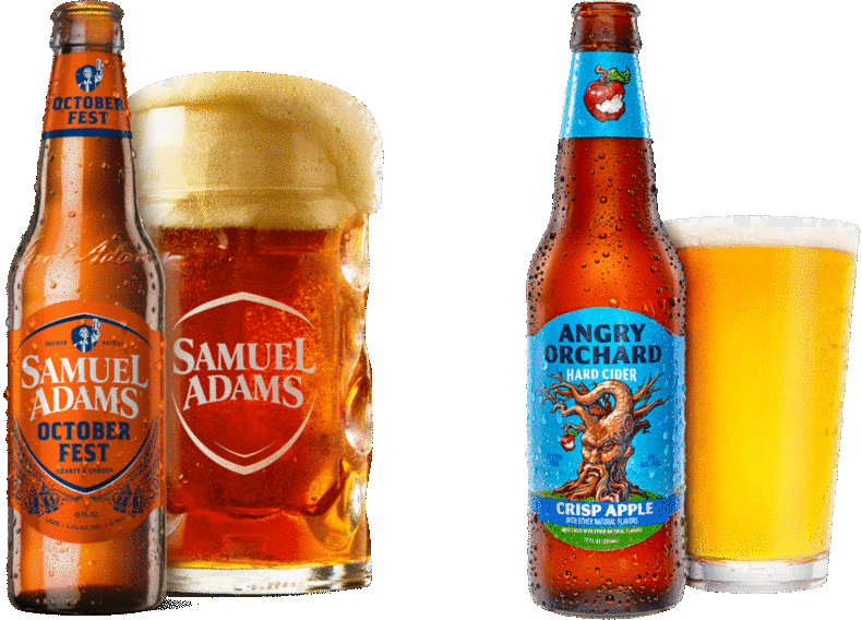 Samuel Adams OctoberFest and Angry Orchard Crisp Apple